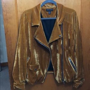 Yellow Suede Moto jacket